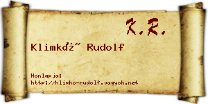 Klimkó Rudolf névjegykártya