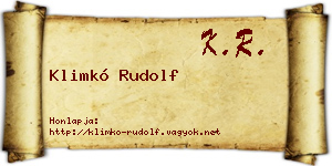 Klimkó Rudolf névjegykártya